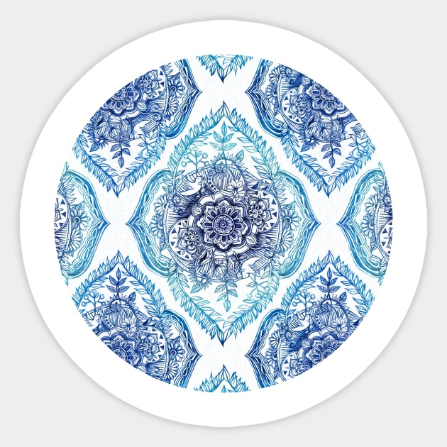 Indian Ink - in blues Sticker by micklyn